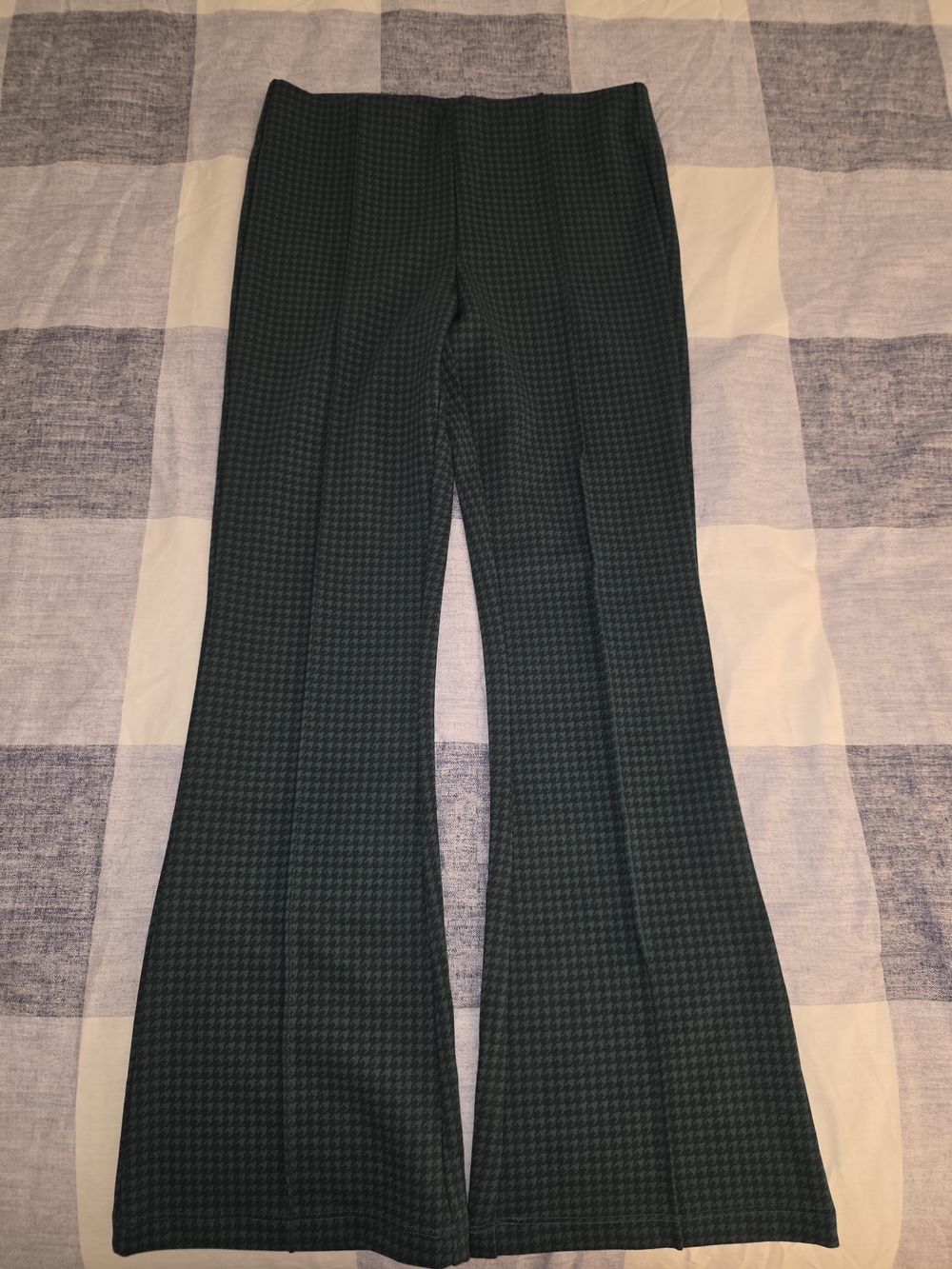 Cat & Jack Forest Green Houndstooth Ponte Flare Pants Sz 8 NWOT